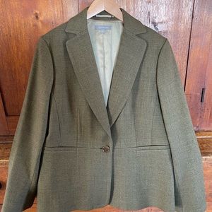 Ann Taylor Green wool blazer Size 14 NWOT